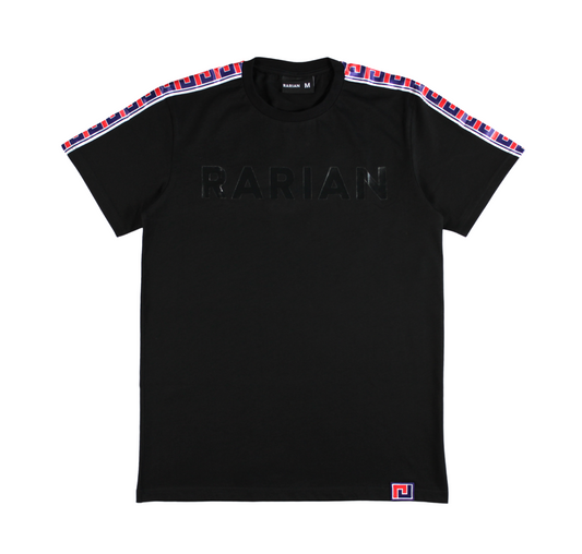 PATTERN TAPE TEE - BLACK
