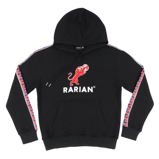 PATTERN TAPE HOODIE – BLACK