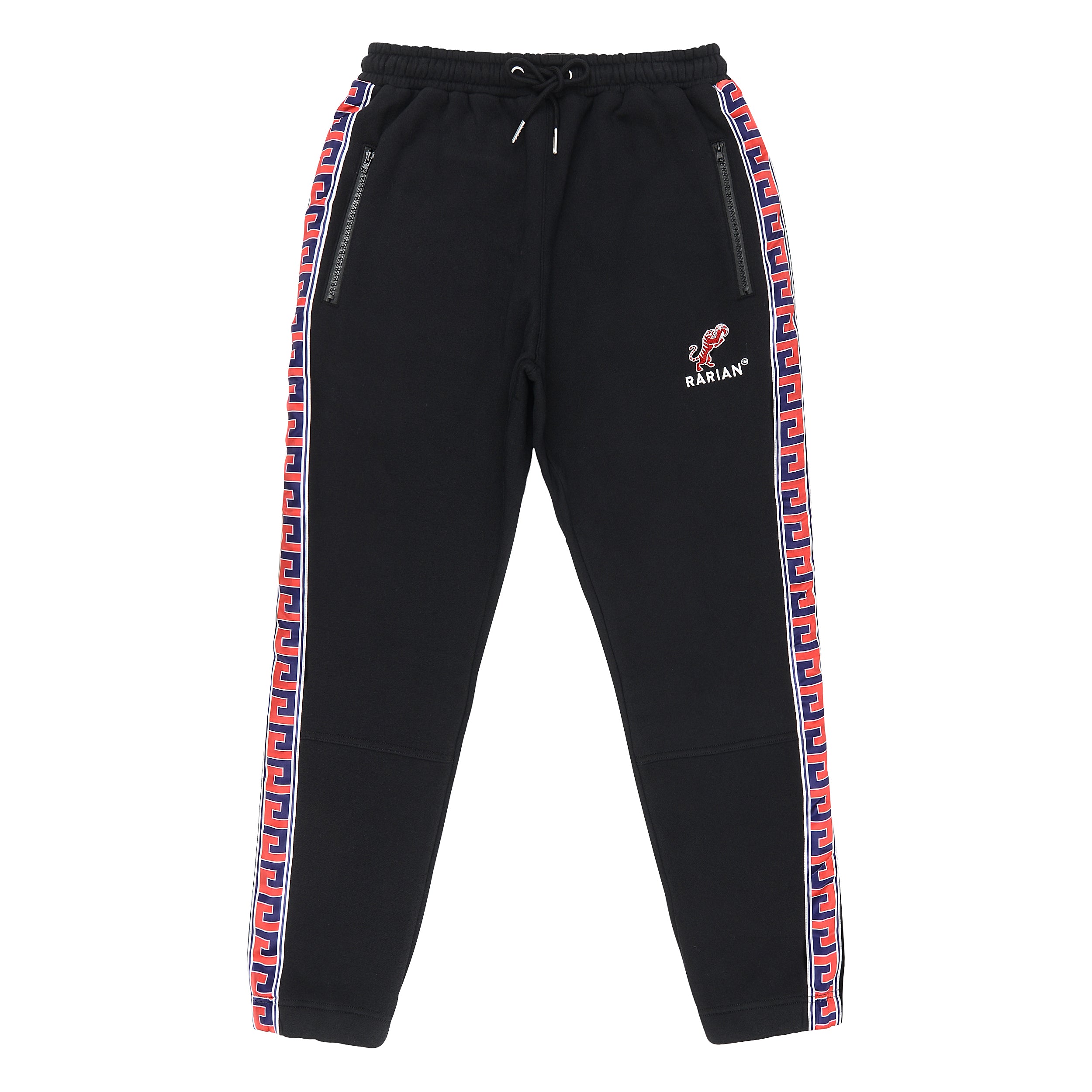 PATTERN TAPE TRACKPANTS – BLACK – RARIAN